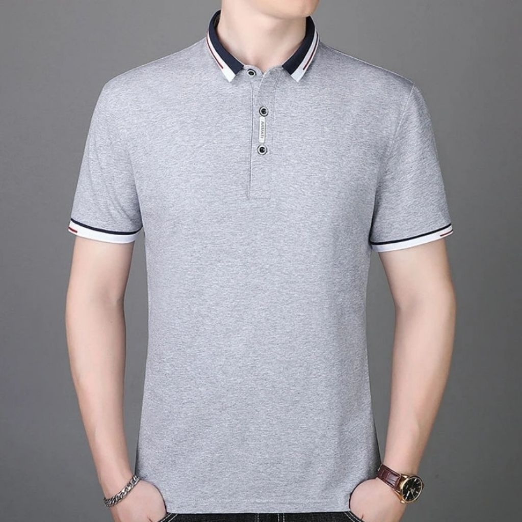 Kaos pria berkerah-Kaos kerah pria-Kaos pria katun Combet