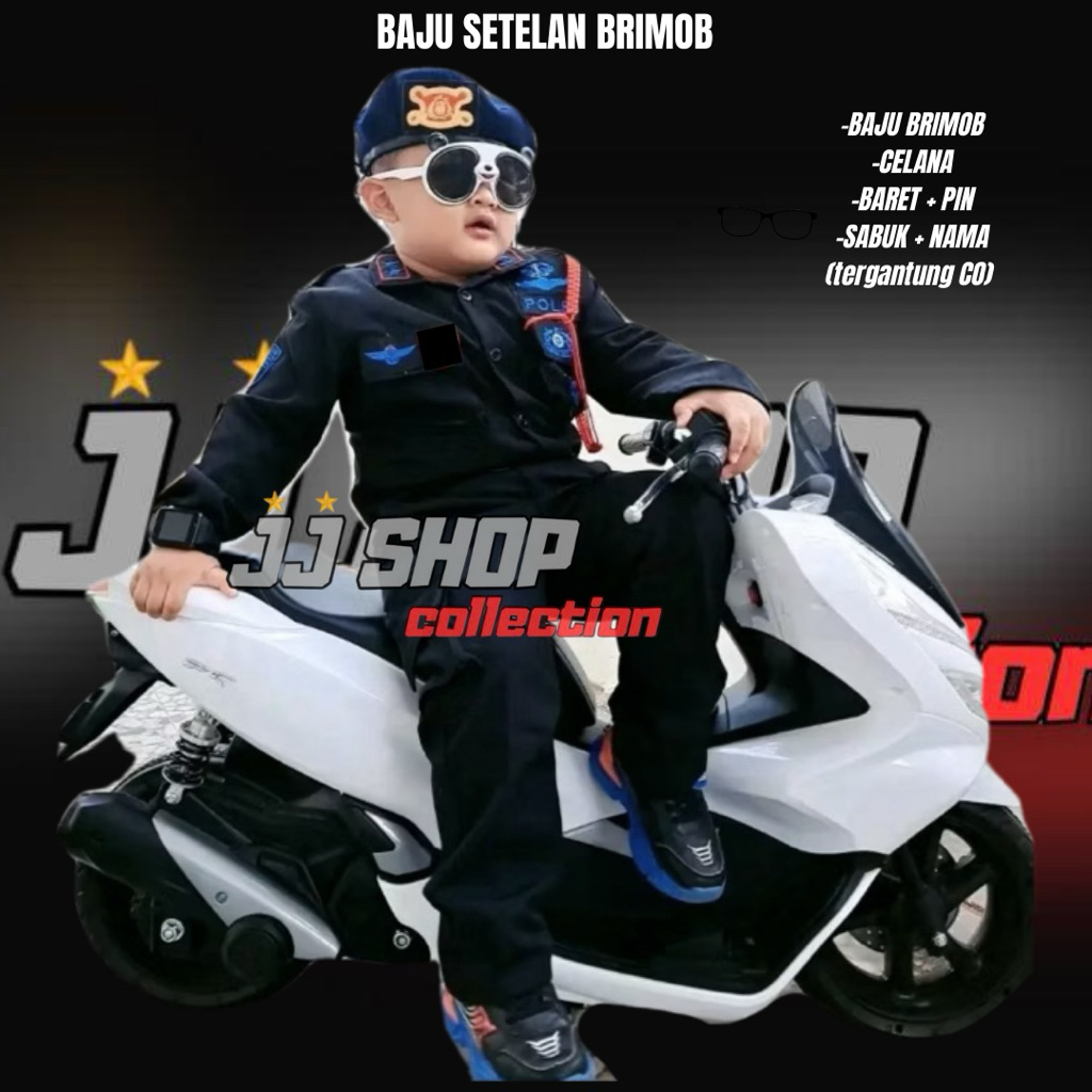 BAJU BRIMOB ANAK , Baju profesi BRIMOB PDL cilik , setelan PDL BRIMOB anak/ kostum BRIMOB , BAJU SET