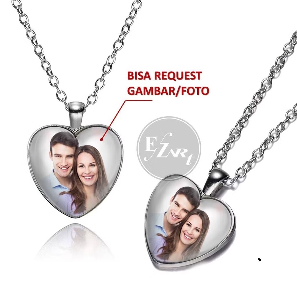 kalung foto liontin / kalung love / kalung isi foto