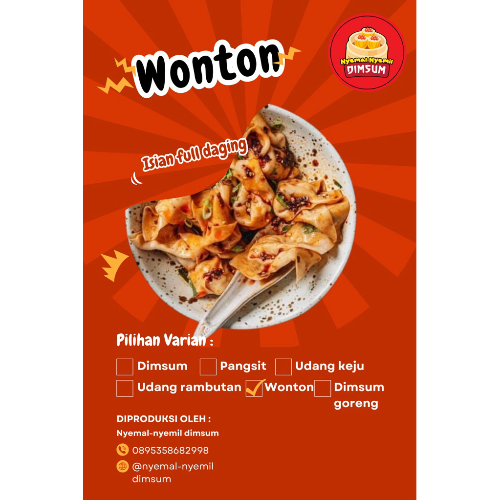 

Wonton Pedas isi 12 pcs