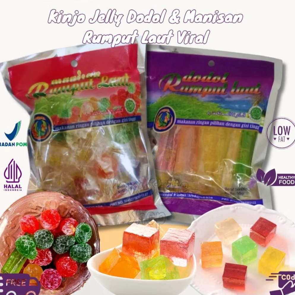 

Lariz HALAL Kinjo Jelly Dodol Manisan Rumput Laut Viral 9gr Kinjo Jelly Jelly Rumput Laut Dodol Rumput Laut Cemilan Sehat Dodol Rumput Laut Khas Lombok