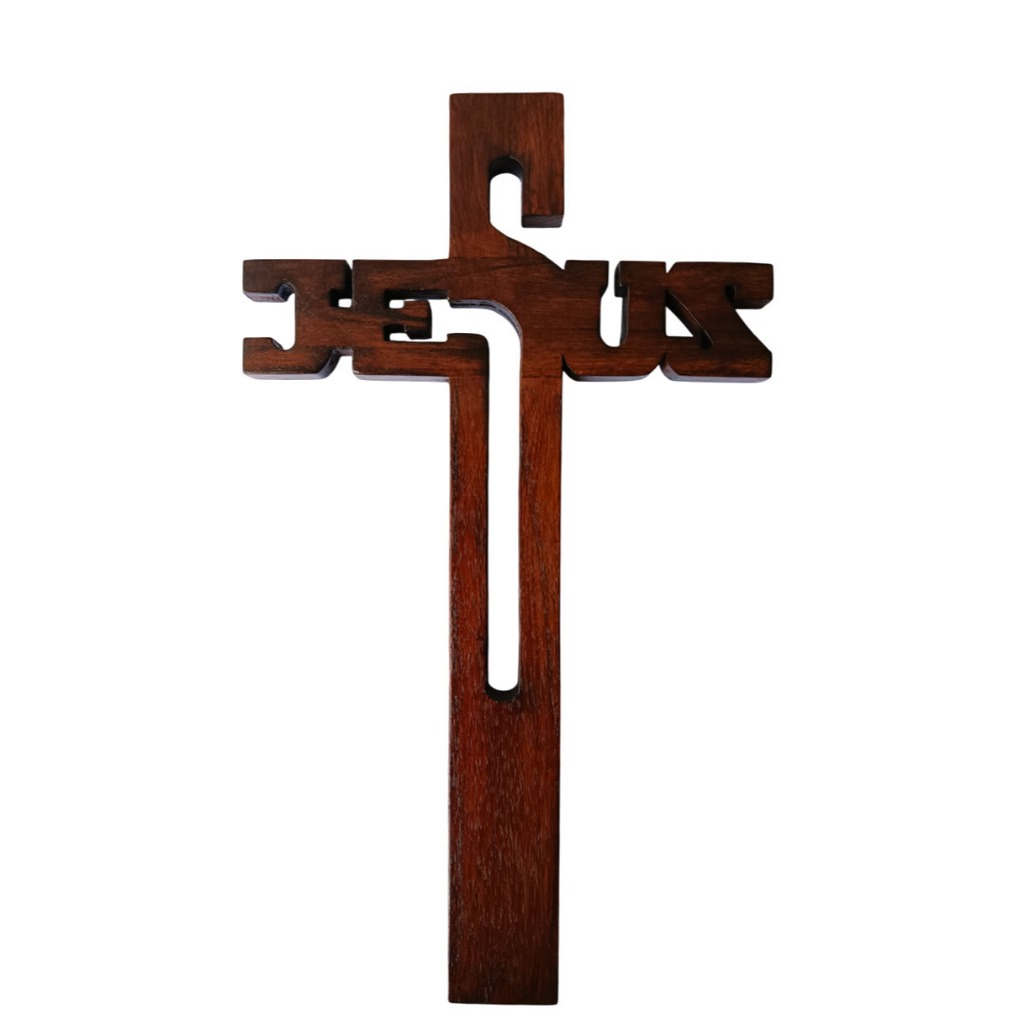 salib gantung ukir jesus kayu jati -ukuran besar 40cm