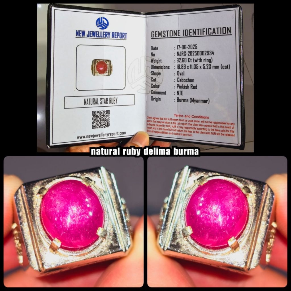 PERMATA RUBY BURMA STAR MYANMAR ( COLOUR DELIMA )