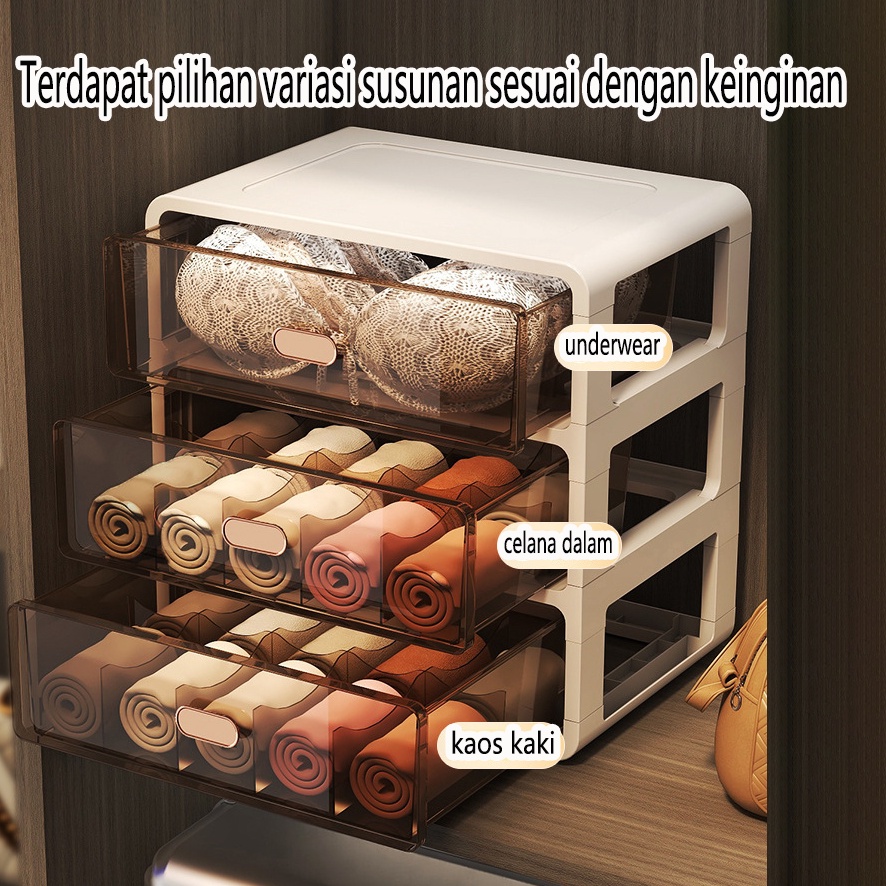 Promo Underwear Storage Box Kaos Kaki Rak Laci Susun tempat penyimpanan celana dalam kotak penyimpan