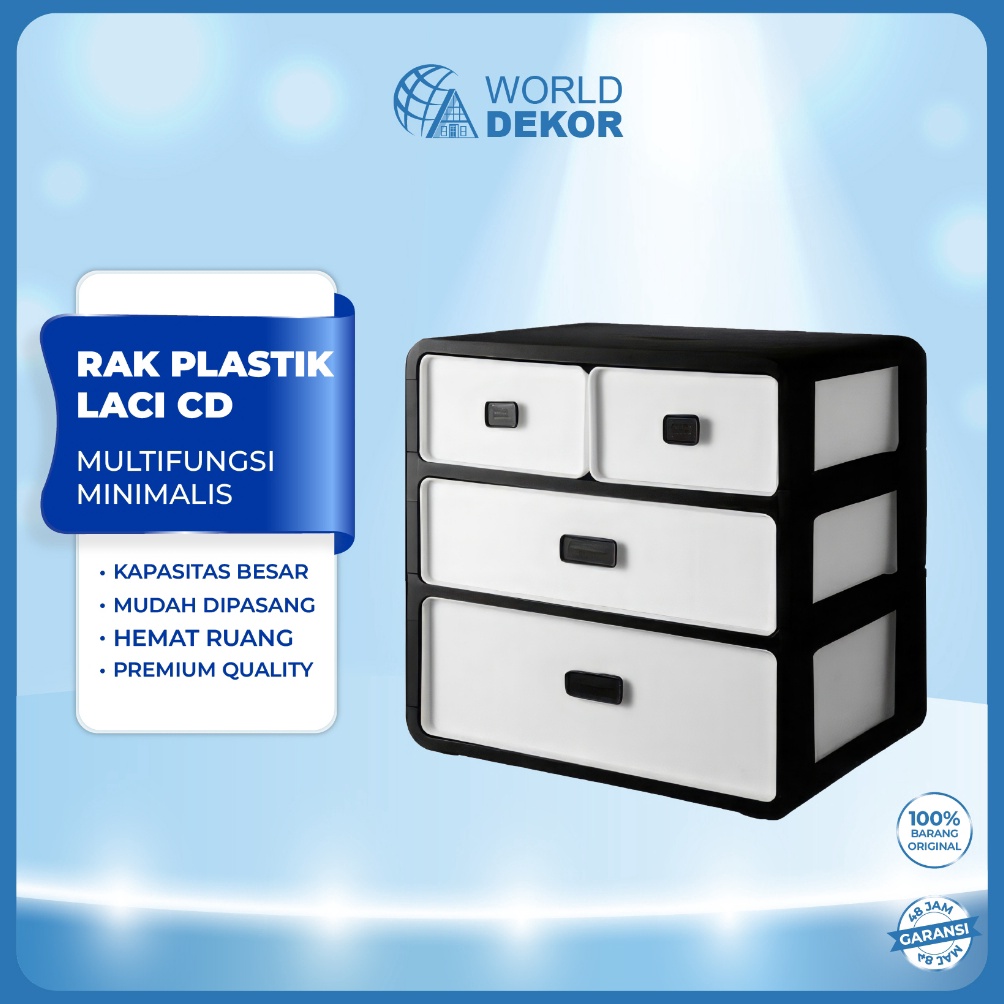 Penawaran Terbaik Rak Plastik CD Rak Laci Penyimpanan Multifungsi  Worlddekor