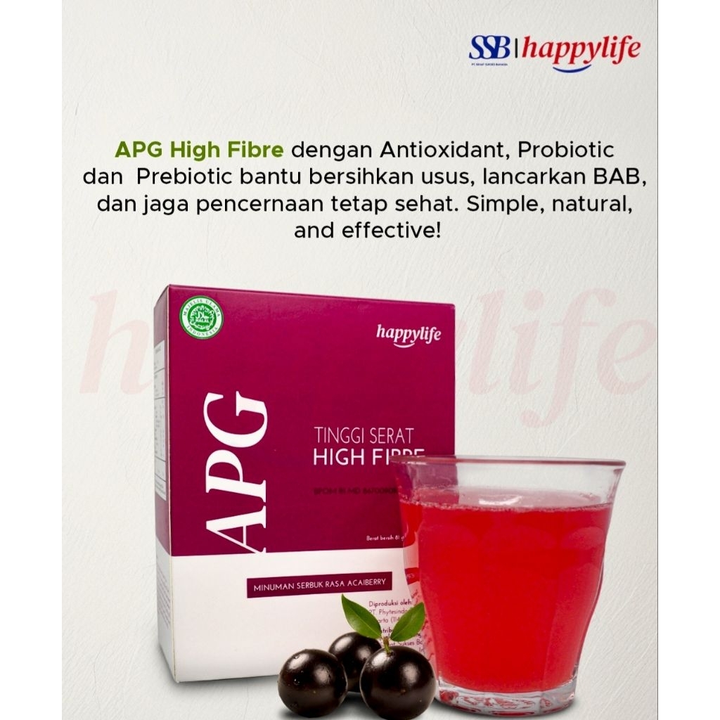 

APG Minuman kesehatan tinggi serat 1 box isi 15 sachet @ 54 g