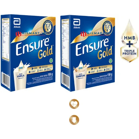 

Diskon!!! Ensure Gold HMB Vanila 150 g - Nutrisi Dewasa Rendah Laktosa 2 Box