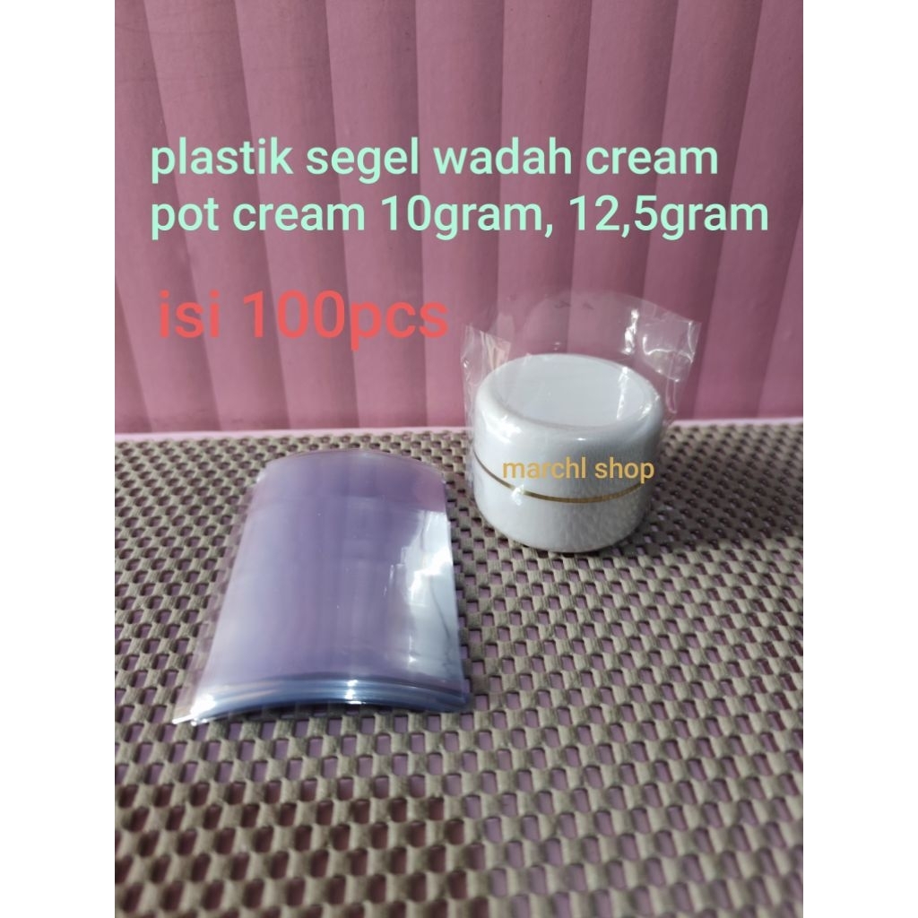 plastik segel wadah cream/plastik segel pot cream 10gram, 12,5gram isi 100pcs