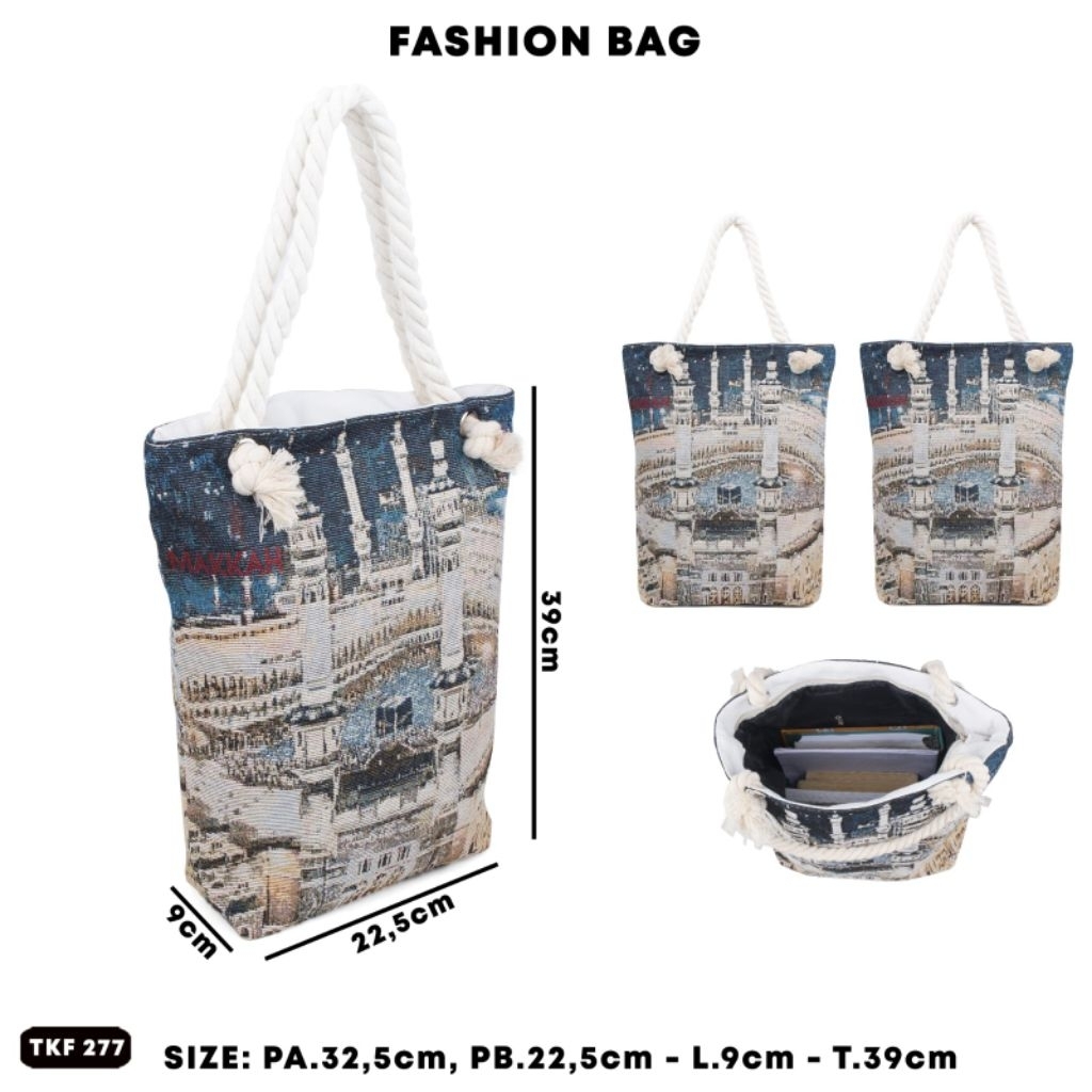 Tas Tote Mekah Madinah Arab Saudi Tas OlehOleh Haji & Umroh Random Color