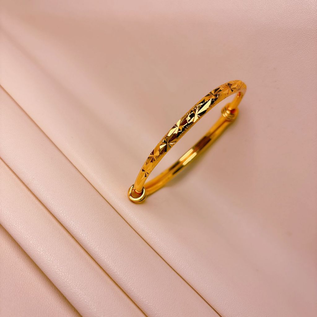 Gelang Bangle wanita Titanium Xuping Gelang Keroncong Model Ukir Cantik Anti karat Dan Tidak Luntur