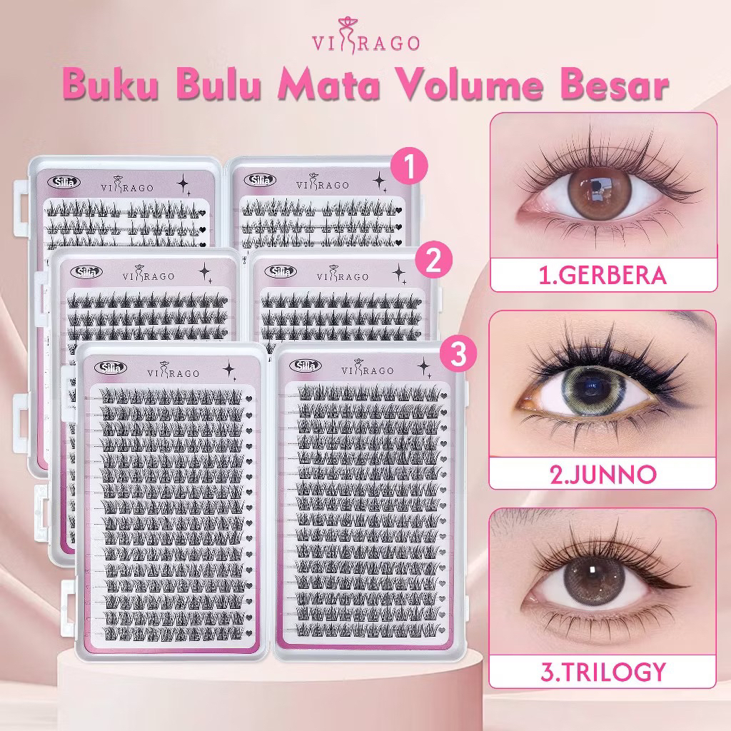 VIRAGO Beauty eye bulu mata palsu korea tanam eyelash extension natural RANDOM