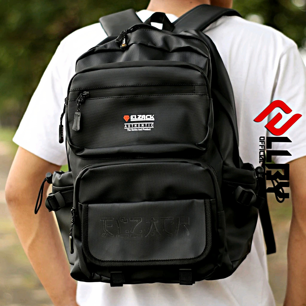 Wallid Tas Ransel Pria wanita Hitam Backpack Traveling Waterproof Anti Air Tas Distro
