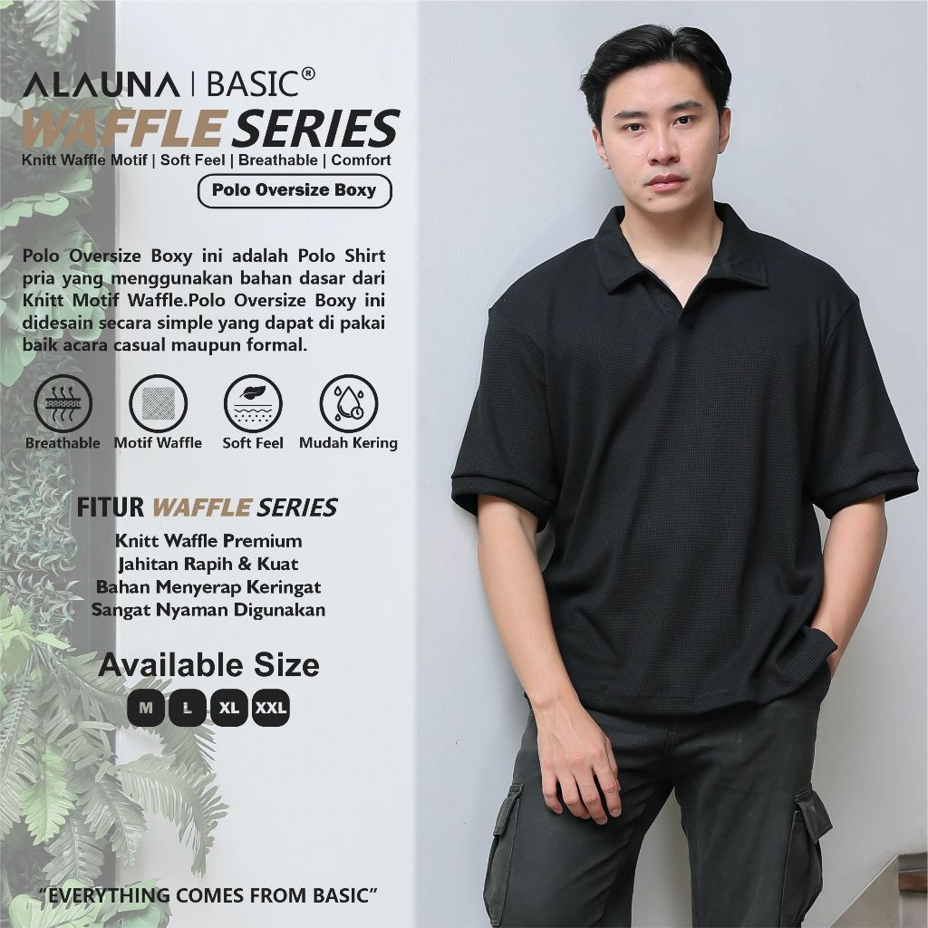 Polo Shirt Pria Motif Waffle Premium | Polo Shirt Basic | Polo Shirt Pria Original