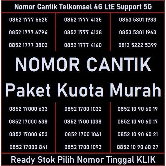 Kartu Perdana Telkomsel Nomor Cantik Paket Kuota Internet Murah Super Seru Nasional