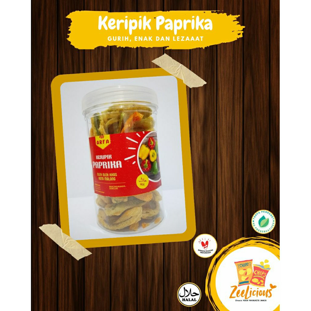 

[Oleh-oleh khas Malang-Batu] Keripik Sayur Paprika Kemasan Toples || Paprika Chips Jar 650ml - 1000ml | Toples Aesthetic Viral | Keripik Sayur Kering | Keripik Sayur Asli | Keripik Sayur Malang | Keripik Buah dan Sayur | Keripik Sayur Enak dan Lezat!!