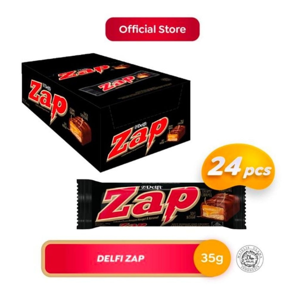 

Delfi Zap Chocolate 35gr 1 Box isi 24 pcs