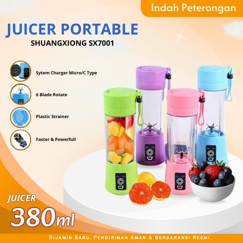 Juicer Portable Shuangxiong SX7001 Blender Buah/Juicer Murah Mini Bisa Charger