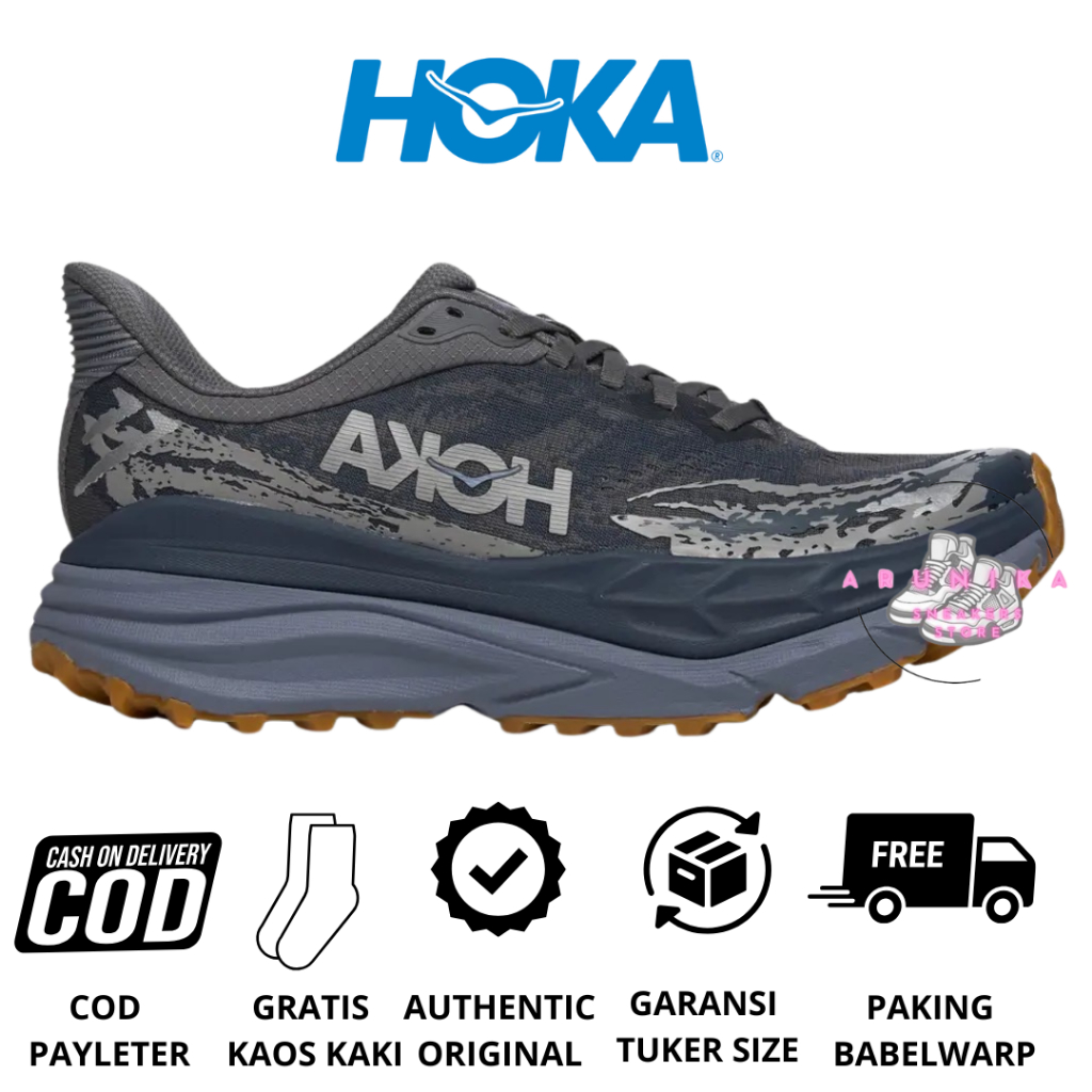 Sepatu Trailrun Hiking Hoka Original Hoka Stinson 7 Dark Grey Original