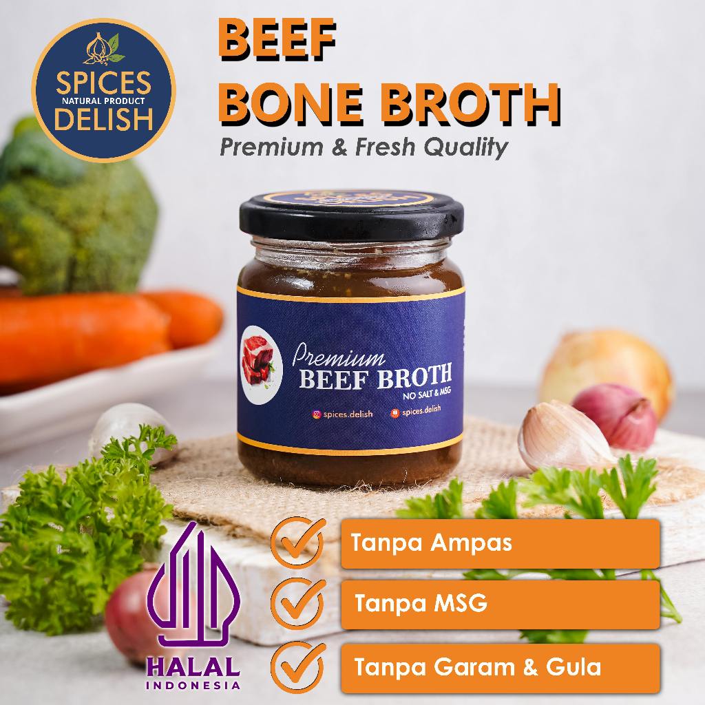 

Spices Delish - Beef Bone Broth Collagen | Kaldu Tulang Sapi Organik MPASI BB Booster 200ml