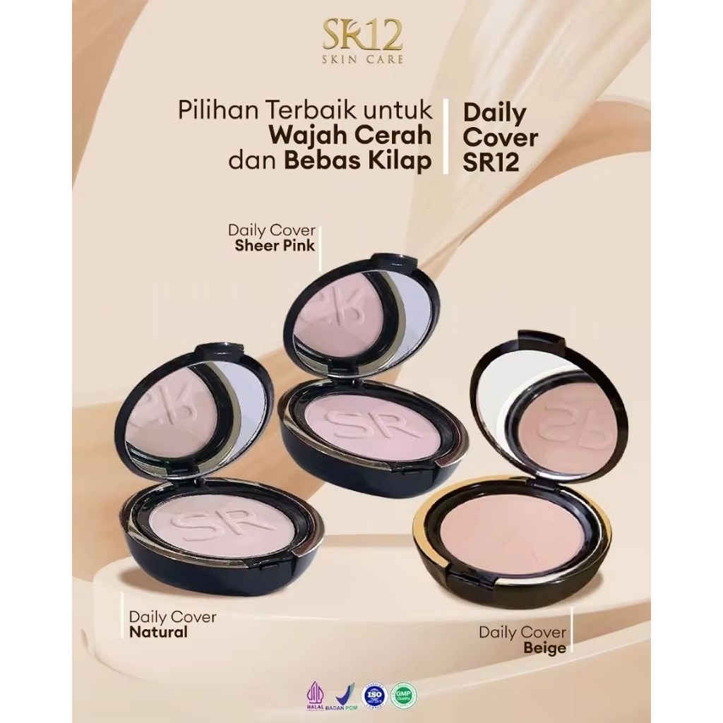 Bedak Sr12 daily cover anti luntur BPOM menutupi flek hitam bekas jerawat