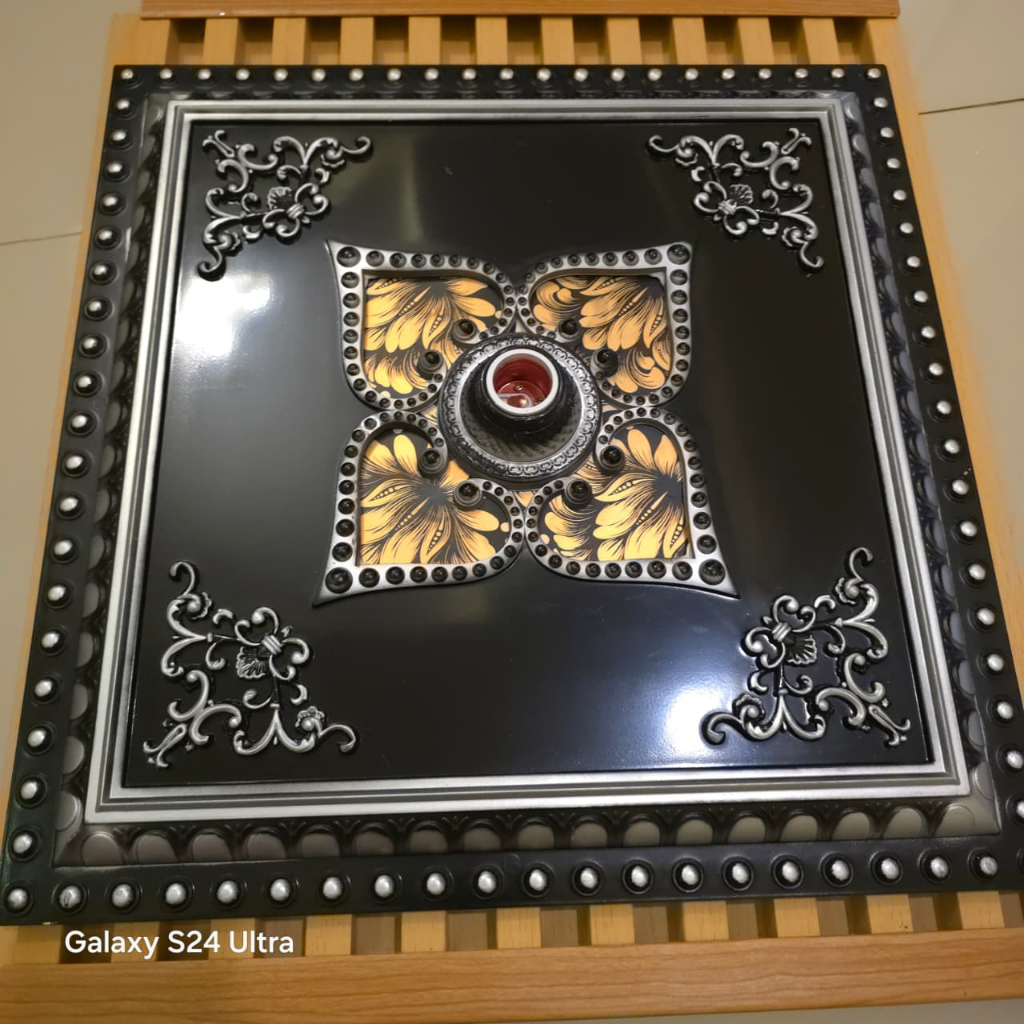 [ TERLARISS ] Fitting Lampu plafon vicon/Fiting Hias Besar Ornamen Lampu Plafon PVC Gypsum Fiting De