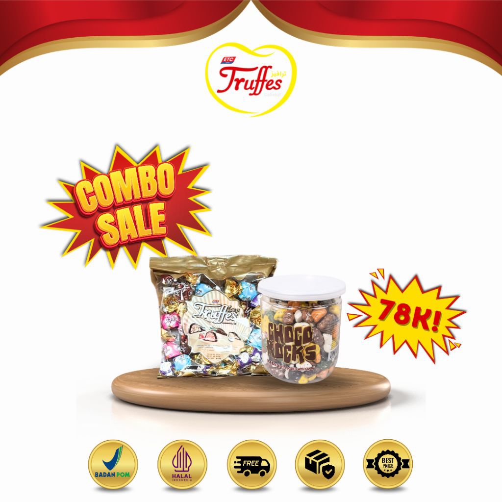 

paket hemat choco kerikil + truffes ~ oleh-oleh haji umroh coklat kerikil viral