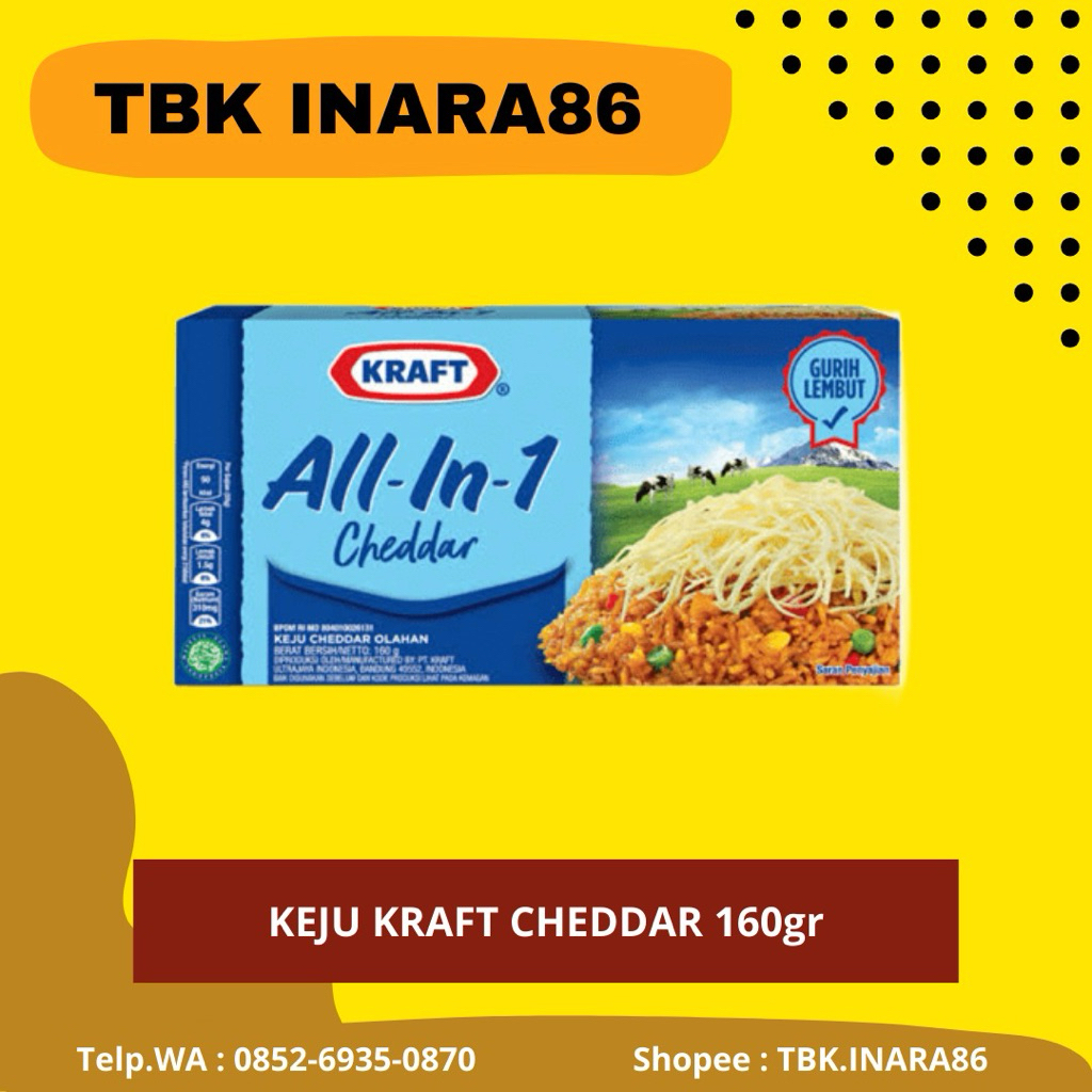 

Keju Kraft Cheddar Original 160gr – Keju Masak & Tabur