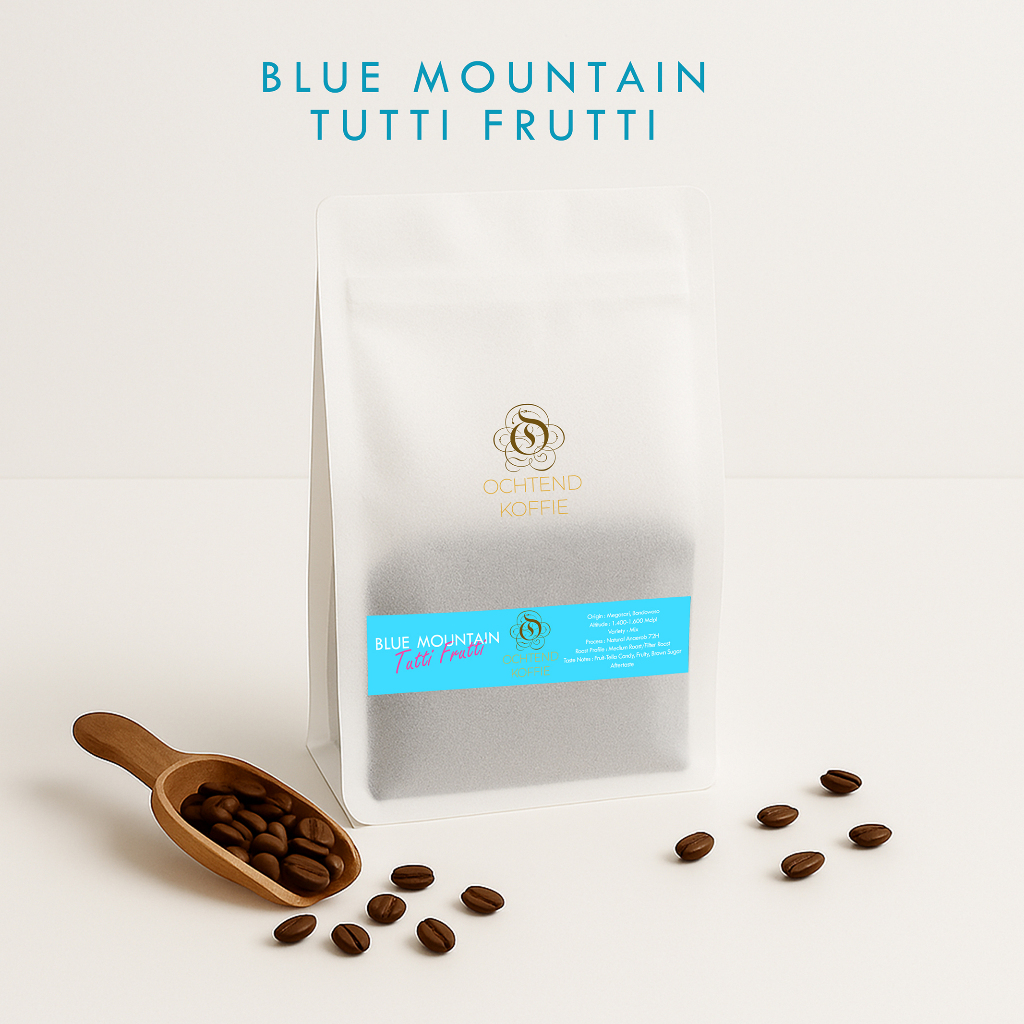 

Ochtend Koffie Kopi Arabica Blue Mountain Tutti Frutti 200g