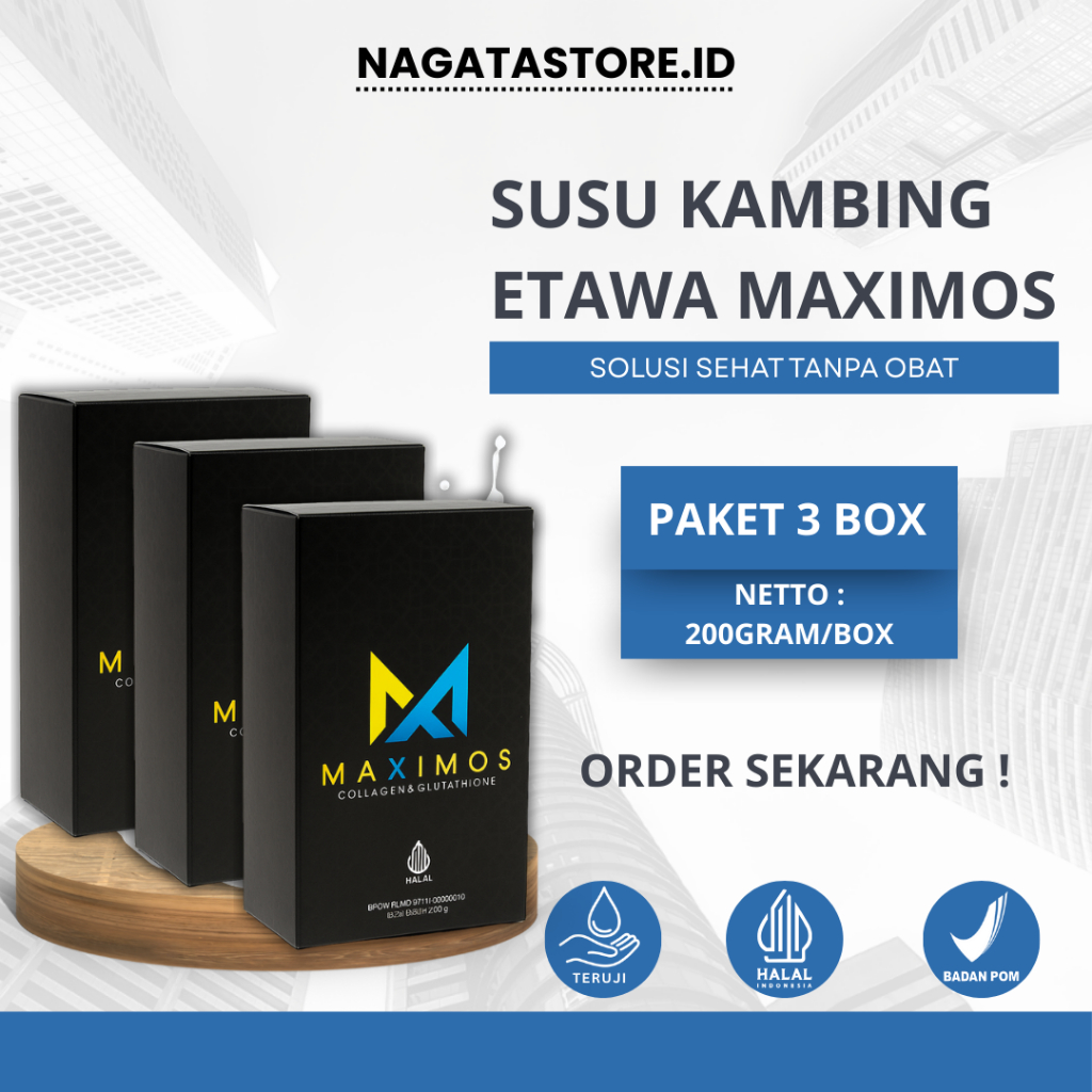 

MAXIMOS - Paket 3 Box Susu Kambing Etawa Untuk Atasi Asam Urat Radang Nyeri Sendi Pegal Linu