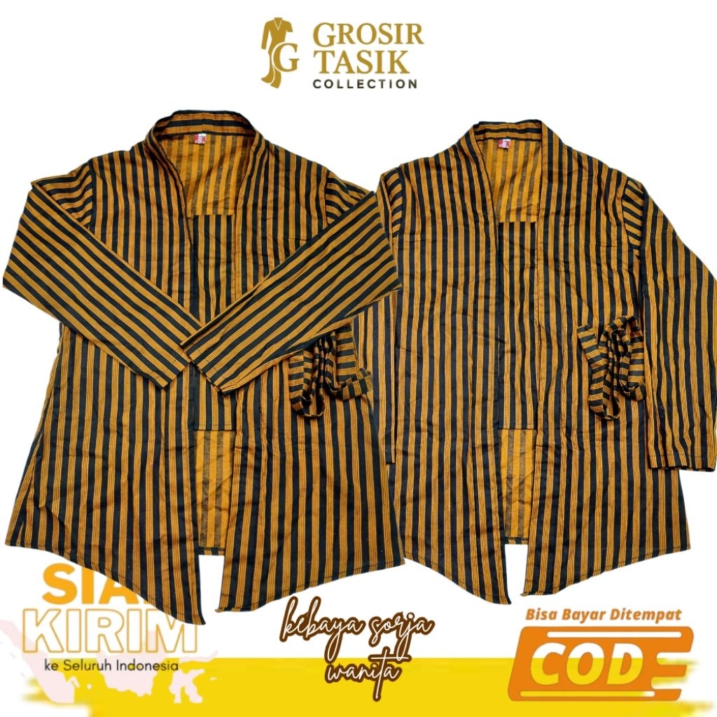 Baju Surjan Batik Pria dan Wanita Premium | Atasan Adat Jawa Ukuran M–XL | Motif Elegan & Siap Pakai