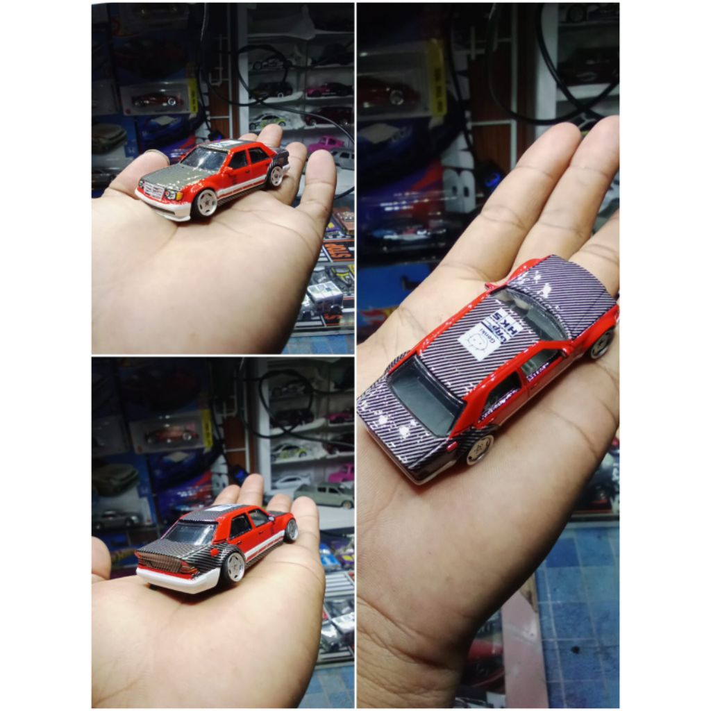 Hotwheels Custom Mercedes Benz 500E / Diecast Custom / Custom Merah Putih