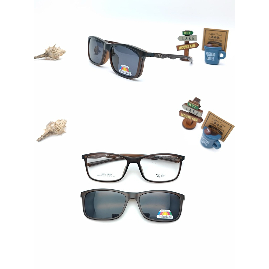 [COD] FRAME KACAMATA RB Clip On 6622 (Polarized) // kacamata clip on polarized pria & wanita