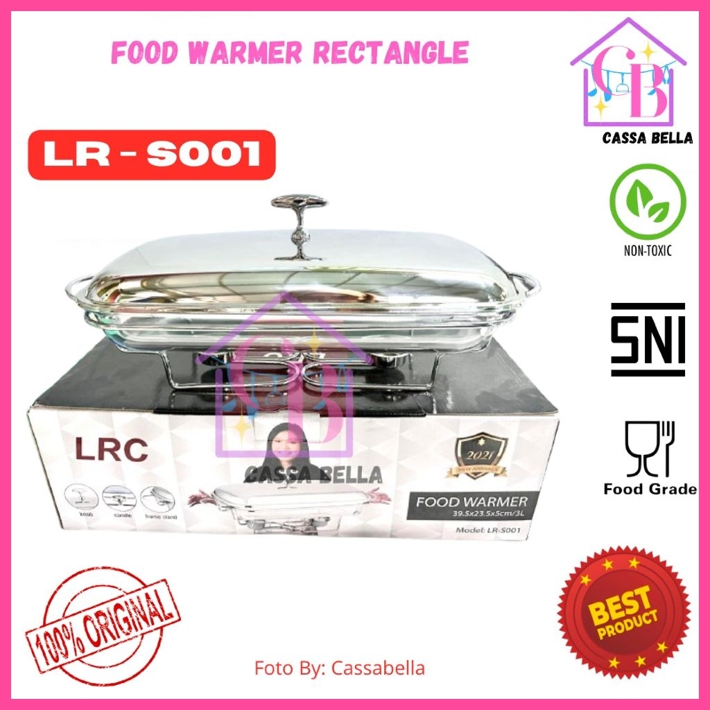 Prasmanan Set Kaca Anti Panas LRC / Hot Food Warmer LRC / Prasmanan Kaca Tutu Stainless