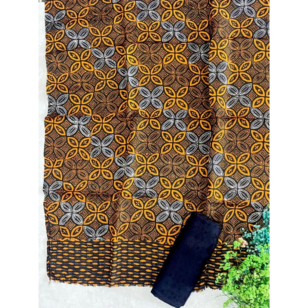 Kain Batik Sogan Khas Trusmi Cirebon Bahan Viscose Semi Sutra Fiskos Viscos Viskos