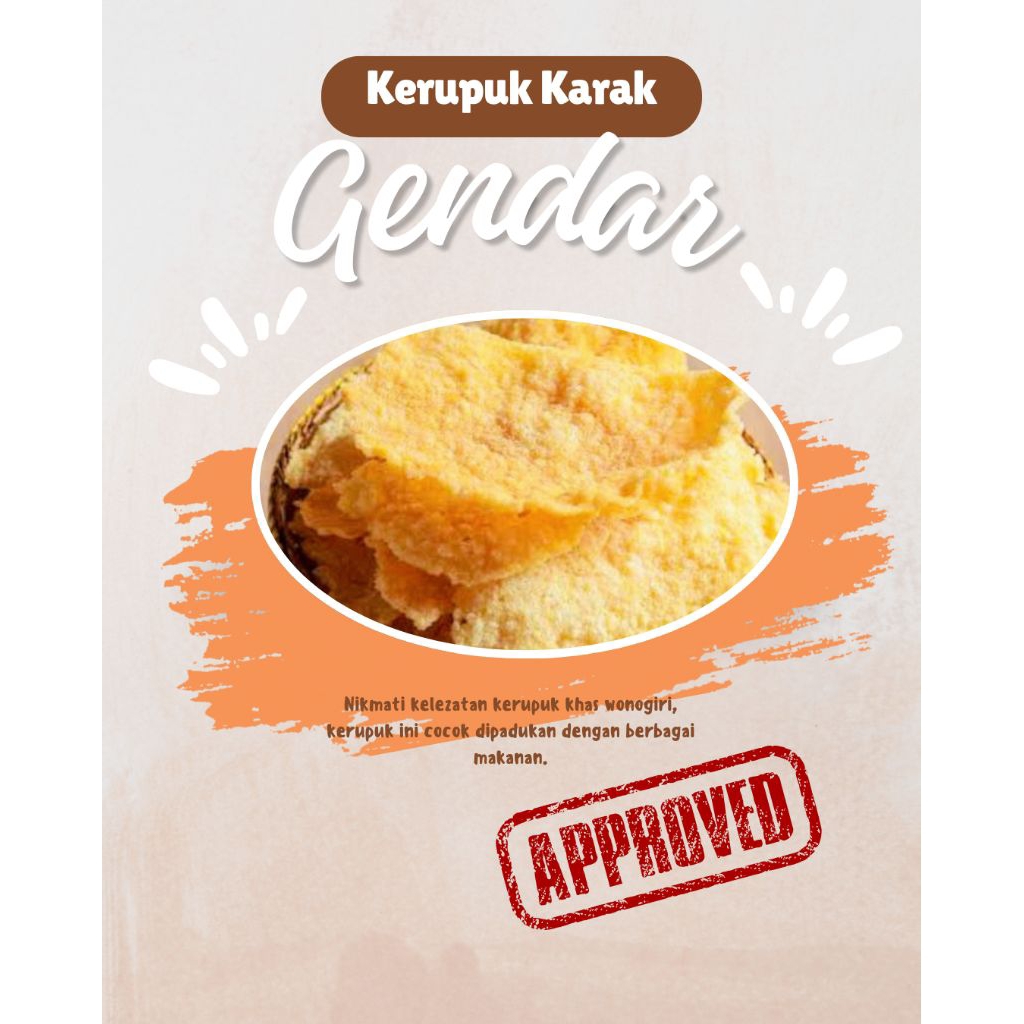 

kerupuk karak gendar khas wonogiri, mentah 500 gr.