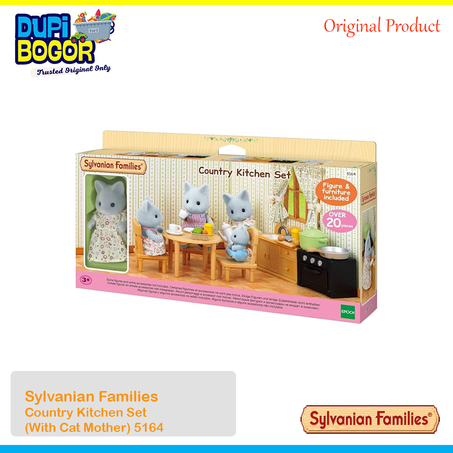 Sylvanian Families Country Kitchen Set (With Cat Mother) 5164