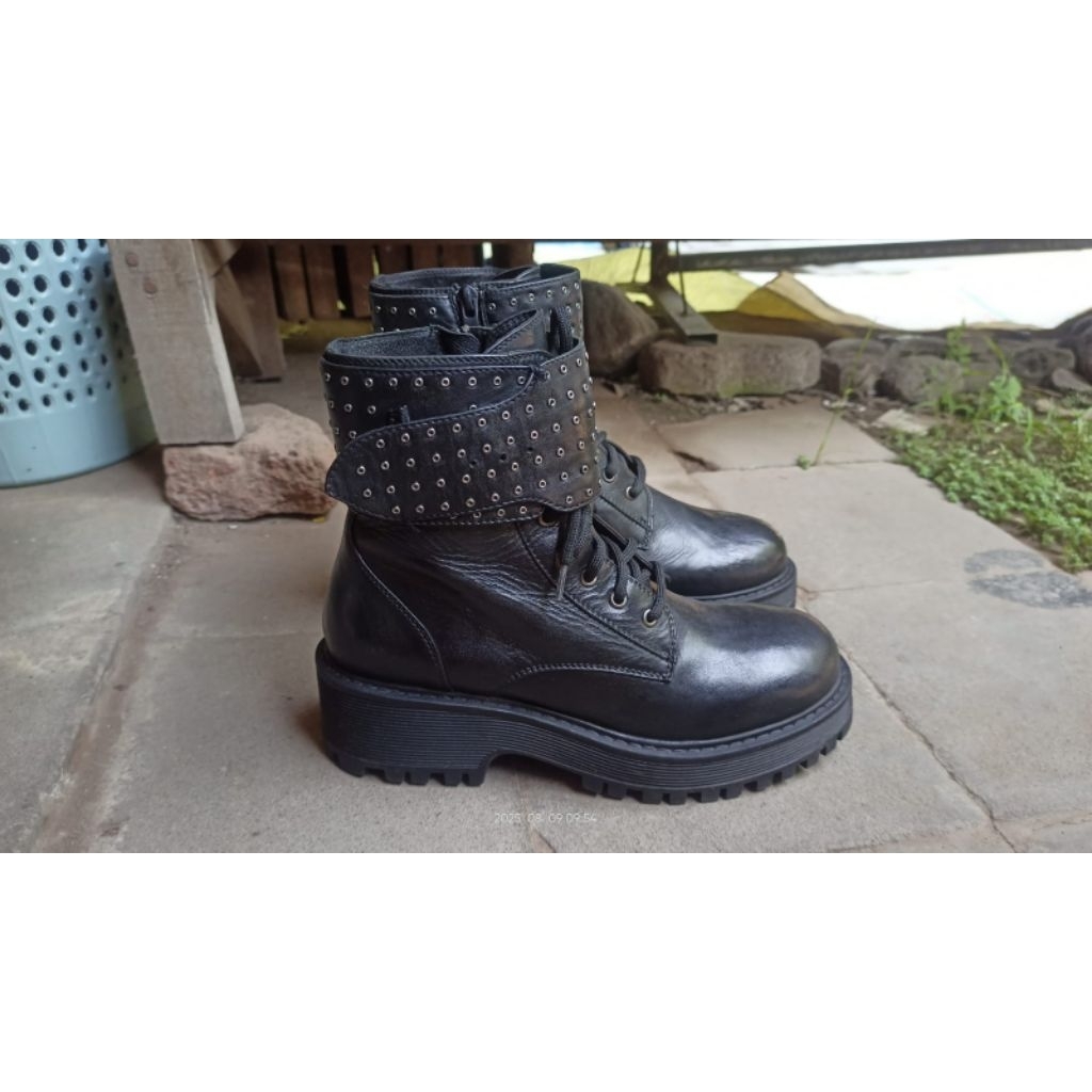 sepatu boots cewek fashion kulit Bruno premi 37 second