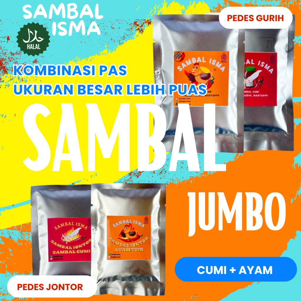 

DUO Sambal Favorite Ukuran Jumbo Isi Cumi dan Ayam Praktis Sekali Makan Lebih Puas