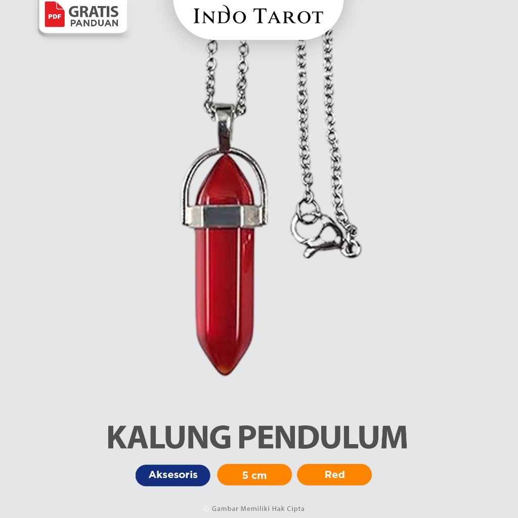 Kalung Meditasi Pendulum Kristal Red - Liontin Batu Permata