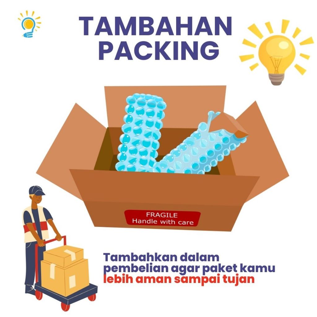 

Tambahan Packing Bubble Wrap / Kardus Extra Agar Pesanan Aman