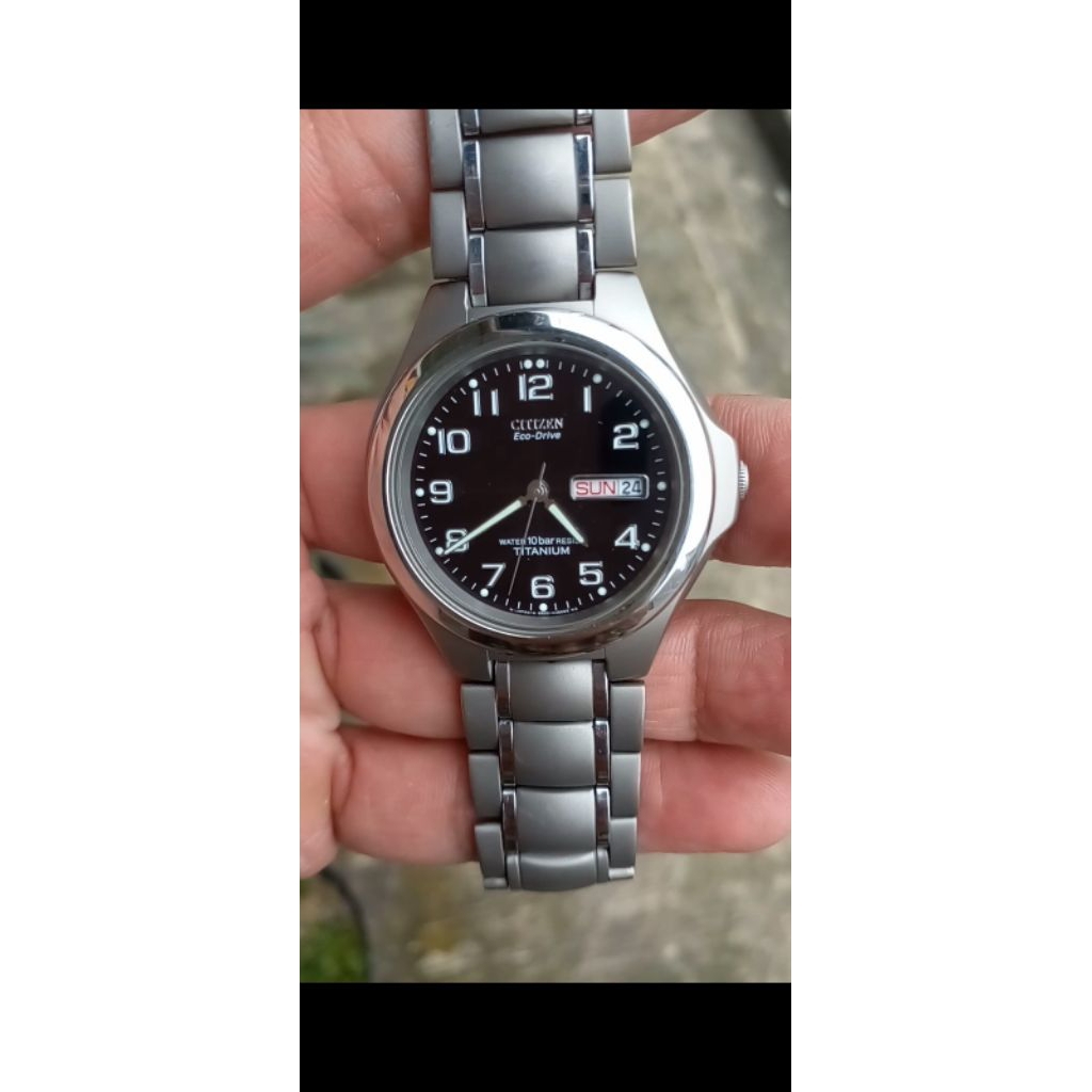 JAM TANGAN PRIA CITIZEN ECO DRIVE SUPER TITANIUM GN-4S B800 JDM original seken preloved