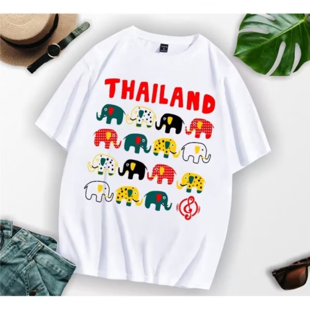kaos oleh-oleh thailand BANYAK gajah GAJAH baju souvenir