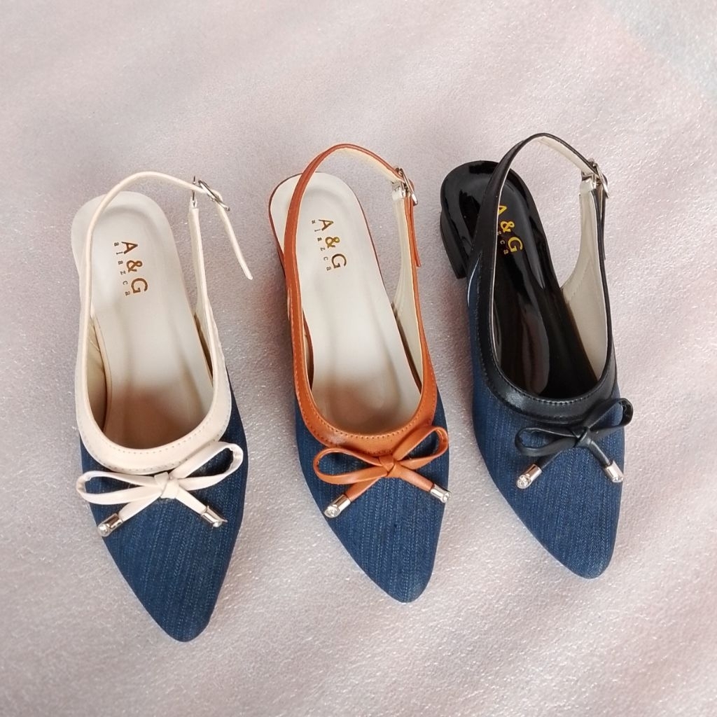 sandal sepatu wanita terbaru hak 3cm flat mulles hak 3cm lv.01