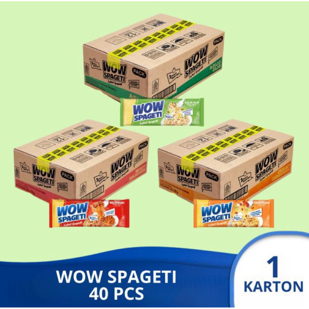 

MI MIE WOW SPAGETI KARTONAN 1 DUS ISI 40 PCS ALL VARIANT RASA EXP LAMA