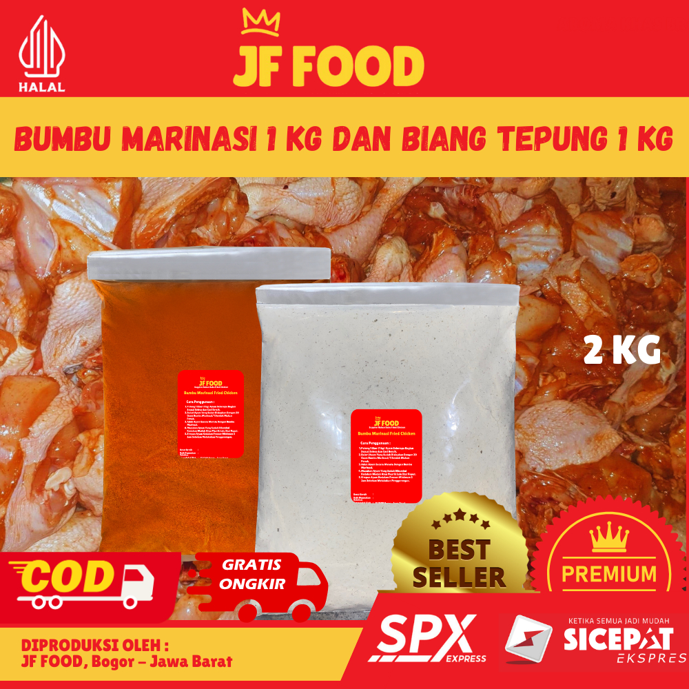 

Paket Bumbu Marinasi Ayam Fried Chicken 1 Kg Dan Biang Tepung Premix 1 Kg