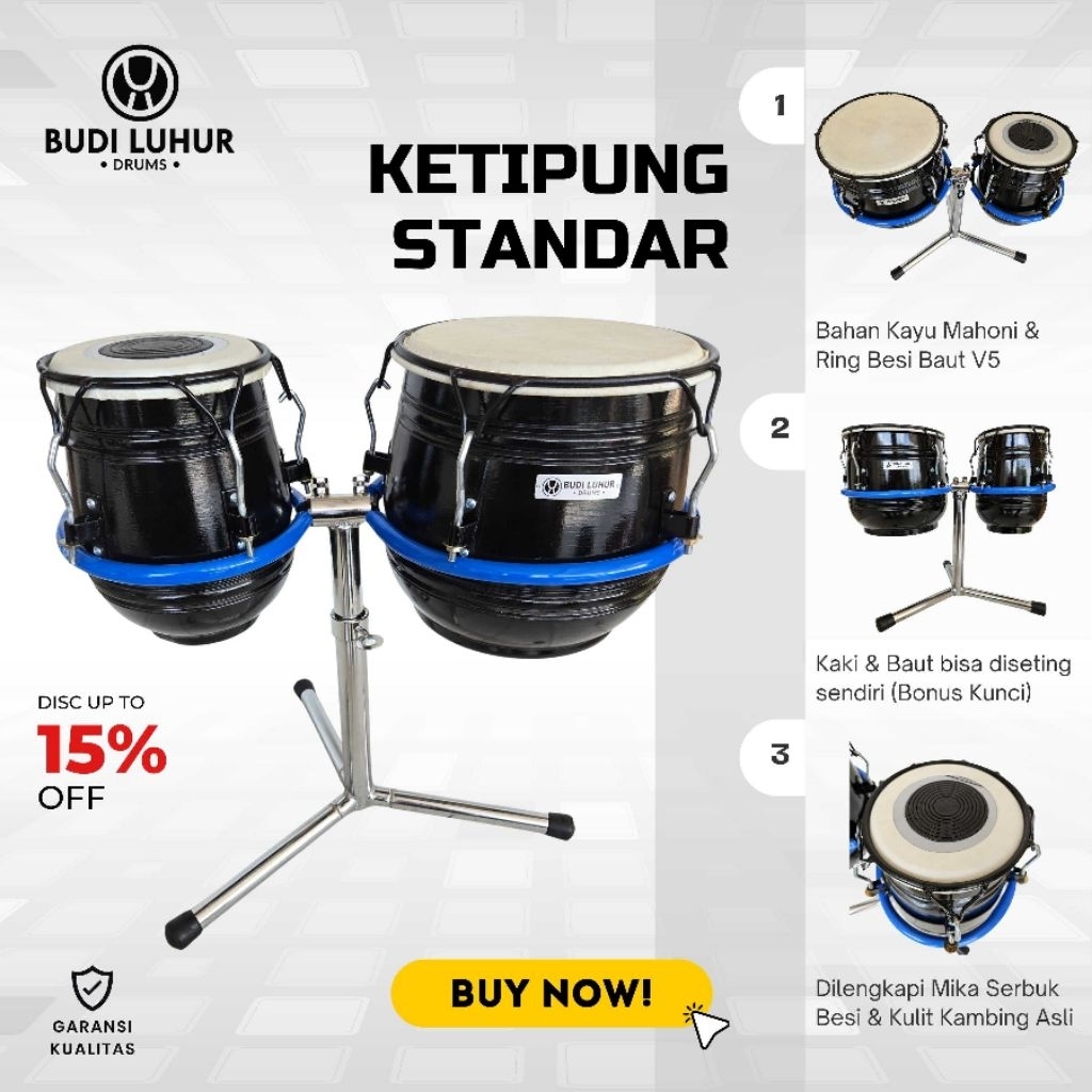 Ketipung Standar Hitam Kendang Dangdut Gendang Karaoke Kualitas Panggung Termurah Lengkap Bergaransi
