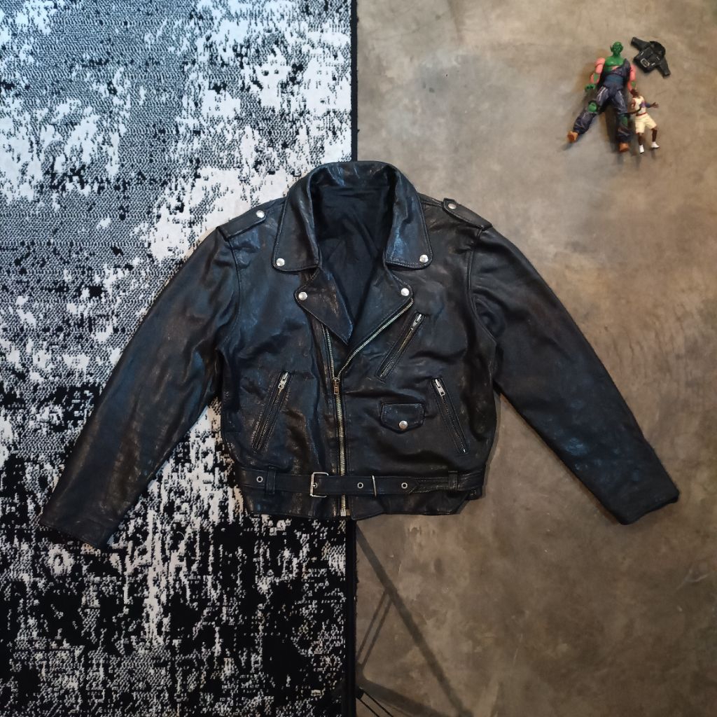 Vintage Ramones Leather Jacket Vera Pelle Italy
