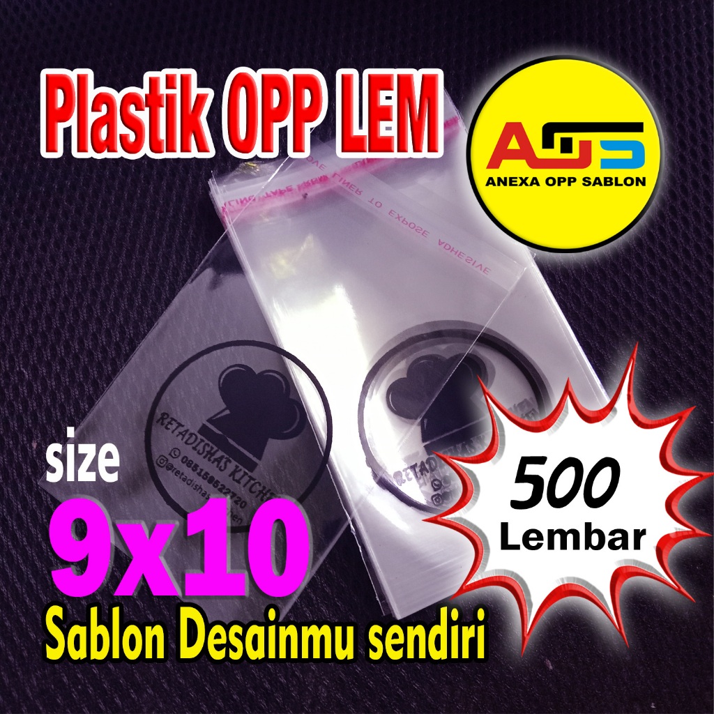 

Plastik OPP 9x10 Tebal kemasan Roti/Bakery Sablon Custom