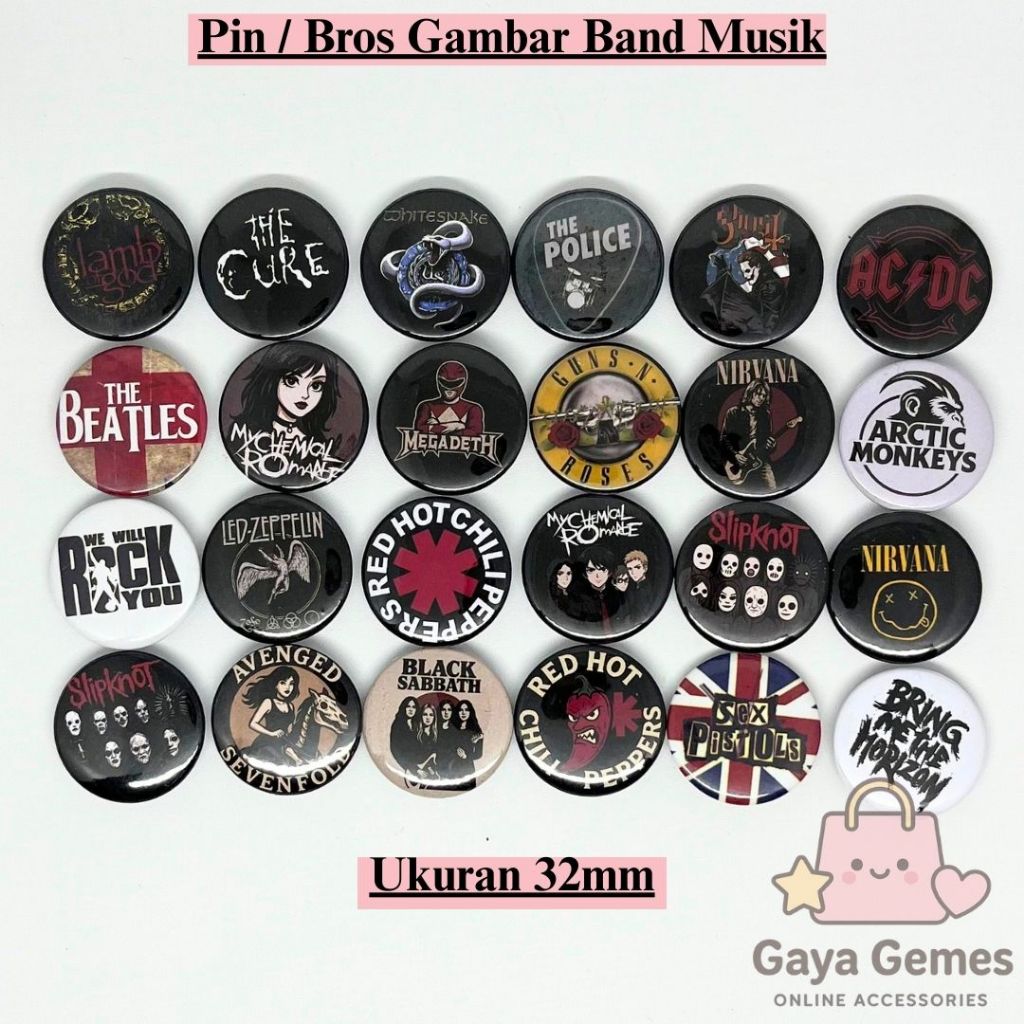 Bros Pin Button | Pin Band Musik | Pin Aesthetic | Bros Pin