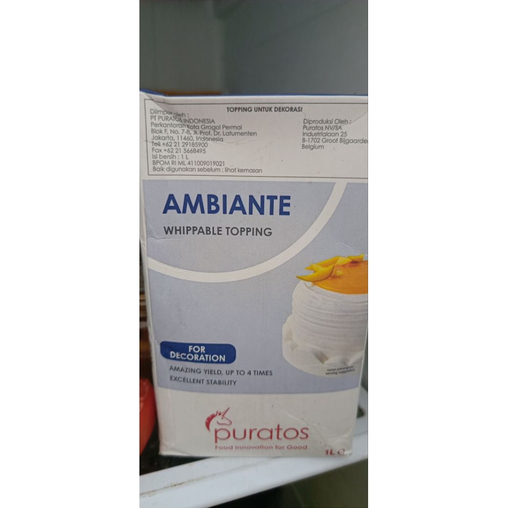 

Ambiante Whippable Topping 1 Liter